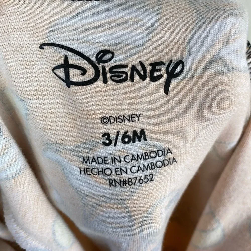 3/6M Disney Baby Halloween Orange Mickey Mouse Mummy Footed Onesie